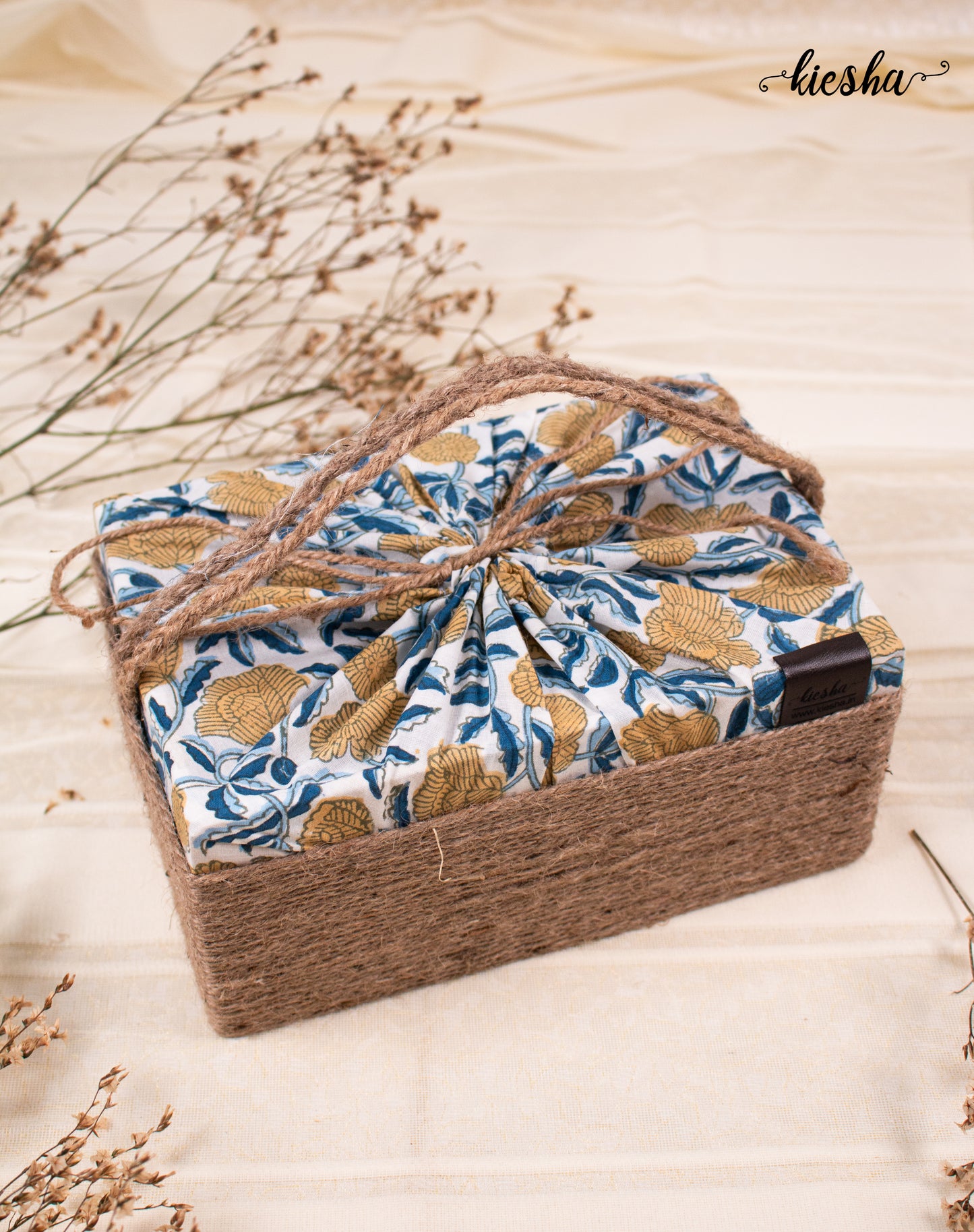 Floral Print Sutli Basket Covered