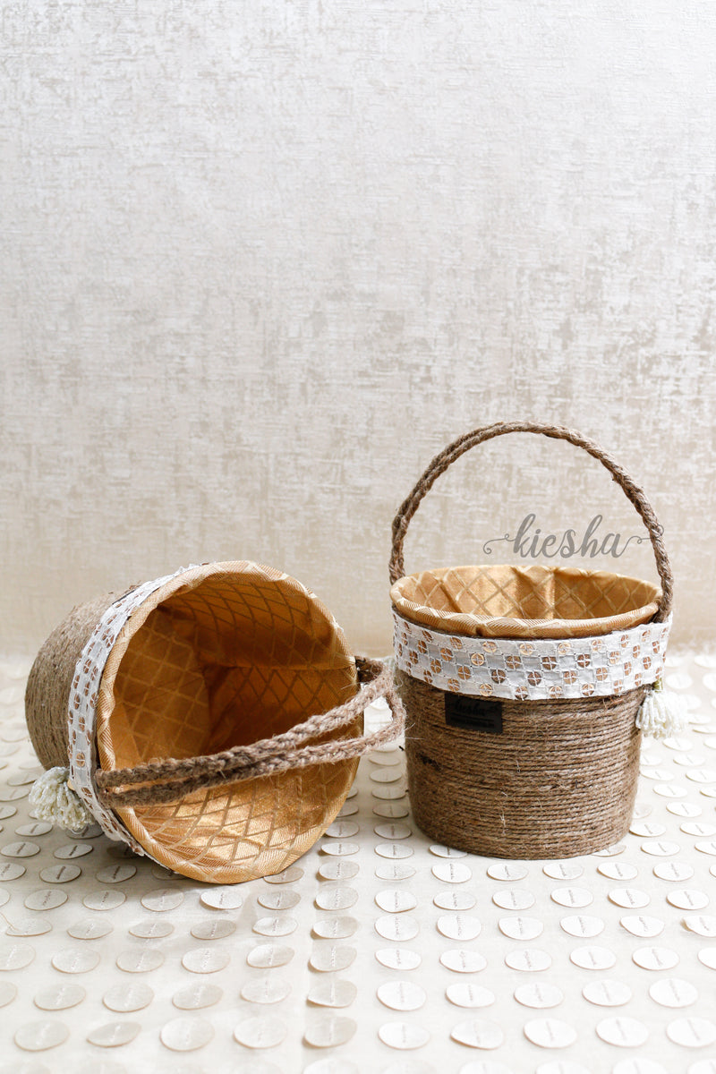 Golden Brocade Tub Basket – Kiesha