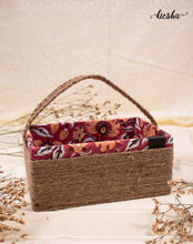 Load image into Gallery viewer, Floral Print Sutli Basket Open