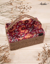 Load image into Gallery viewer, Floral Print Sutli Basket Open