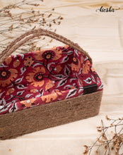 Load image into Gallery viewer, Floral Print Sutli Basket Open