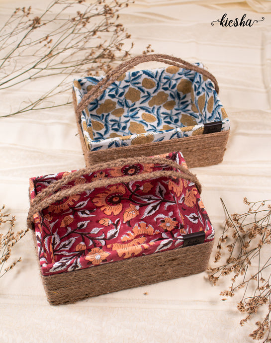 Floral Print Sutli Basket Open