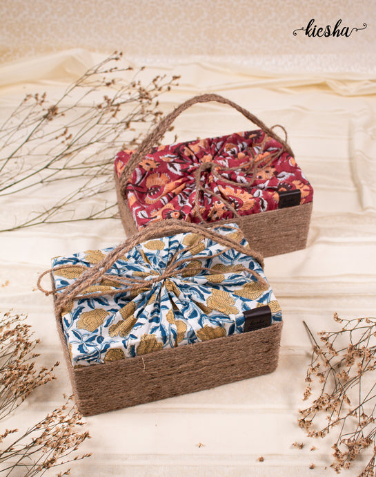 Floral Print Sutli Basket Covered