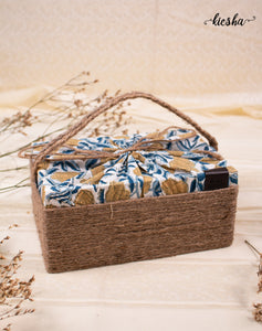 Floral Print Sutli Basket Covered