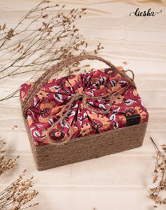 Floral Print Sutli Basket Covered