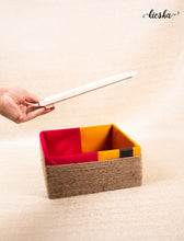 Load image into Gallery viewer, Multicolor Square Lid Sutli Basket