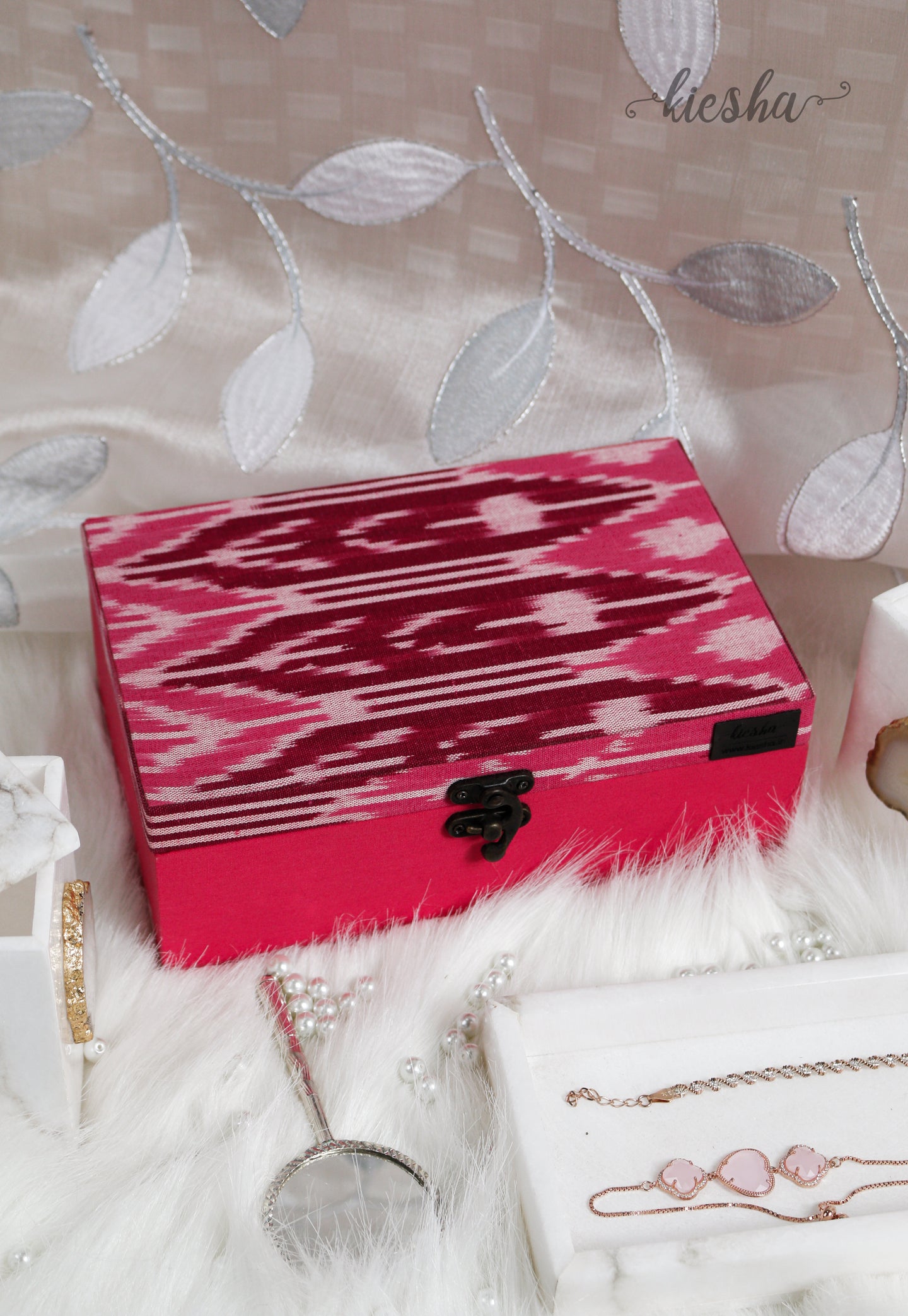 Jewellery Box Ikat Pink