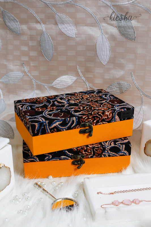 Jewellery Box Kalamkari Yellow