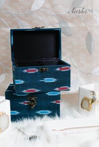 Jewellery Box Ikat Blue