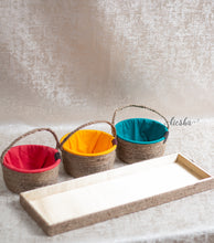 Load image into Gallery viewer, Tray of 3 - Sutli Basket Round (Open)