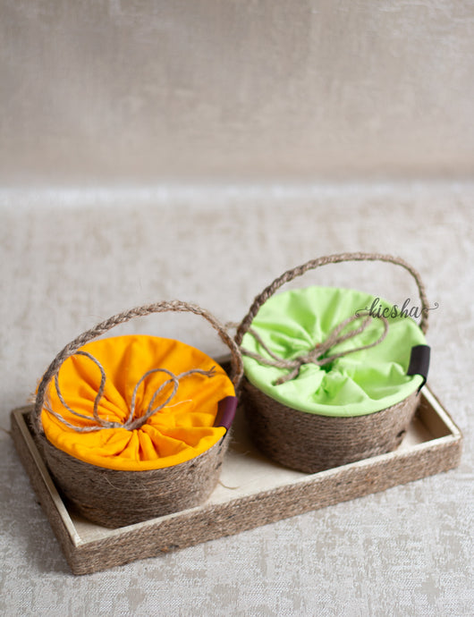 Tray of 2 - Sutli Basket Round (covered)