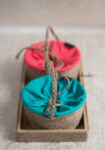 Tray of 2 - Sutli Basket Round (covered)