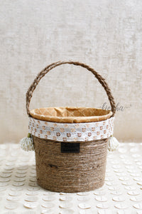 Golden Brocade Tub Basket