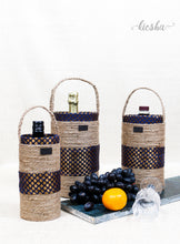 Load image into Gallery viewer, Wine Bottle Sutli Basket (set of 3)