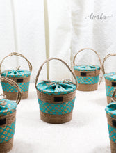 Load image into Gallery viewer, Brocade Basket Turquoise (small)