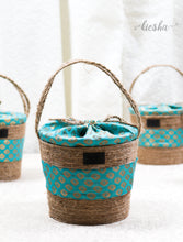 Load image into Gallery viewer, Brocade Basket Turquoise (small)