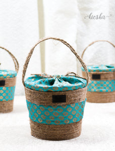 Brocade Basket Turquoise (small)