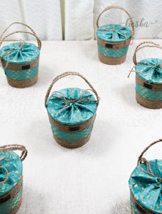 Brocade Basket Turquoise (small)