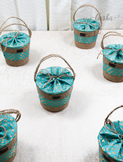 Brocade Basket Turquoise (small)