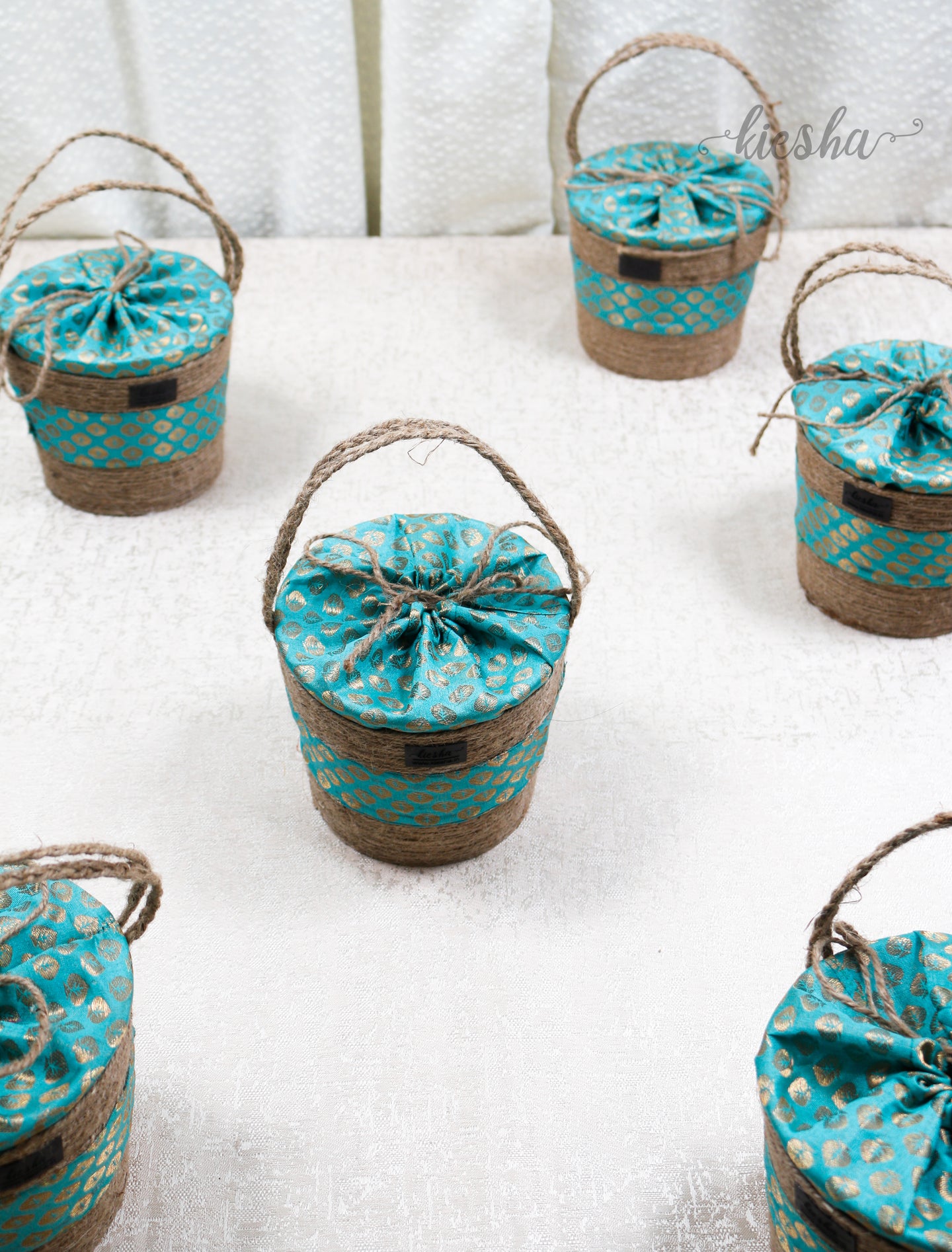 Brocade Basket Turquoise (small)