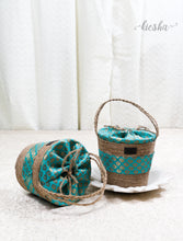 Load image into Gallery viewer, Brocade Basket Turquoise (small)