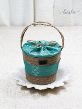 Load image into Gallery viewer, Brocade Basket Turquoise (small)