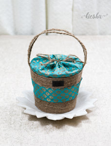 Brocade Basket Turquoise (small)