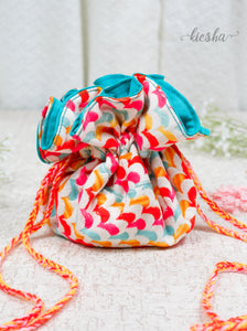 Misty Teal Potli Bag