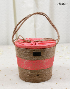 Brocade Basket Peach (large)